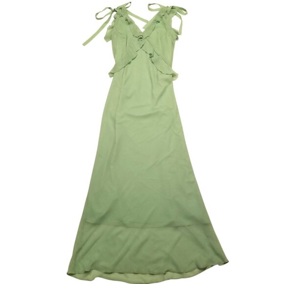 NWT Christian Lacroix Pastel Light Green Maxi Long Dress Ruffles Chiffon Medium - Picture 1 of 16